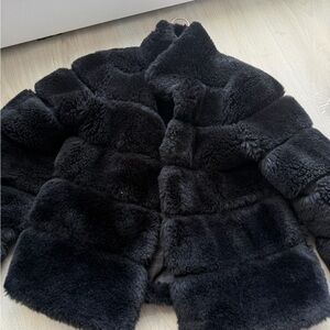 Michael Kors Black Faux Fur Jacket XS